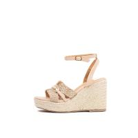 Lyla Wang Sandalias cuñas altas de espartos con plataforma con adorno metálico - details 3