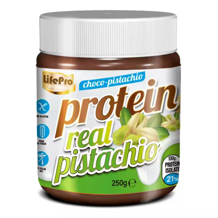 LIFE PRO FITFOOD PROTEIN CREAM REAL PISTACHIO 250G  Crema Hiperproteica Sabor Chocolate Pistacho - 1