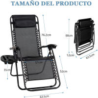 ALLINLIFE Silla plegable camping Tipo Tumbona  de mentira antivuelco y multiposición - details 5
