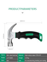 Martillo De Gruesa Mini LAOA 8OZ Herramienta De Hierro Y Madera Para Trabajos De Carpintería Y Electrónica Mango De Goma Acero Inoxidable - details 1