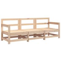 vidaXL Juego de muebles jardín 3 pzas madera maciza pino Pino natural, Pino blanco, Pino gris Conjunto Terraza Muebles Jardín Exterior Juego de Muebles de jardín Mueble Jardín Exterior Muebles de Salon Exterior - details 4