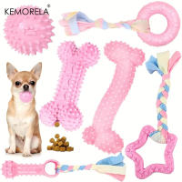 Juego De 6 Juguetes Para Morder Para Perros Pequeños Y Medianos Juguetes Interactivos De Goma Suave Para Limpieza De Dientes Y Treats Set De Hueso De Juguete Y Bola Divertida - details 6