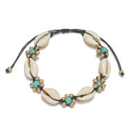 Estilo De Vacaciones De Verano Cadena De Pies De Playa Ajustable Para Mujeres Con Cuentas De Arroz Y Concha Moda Casual - details 3