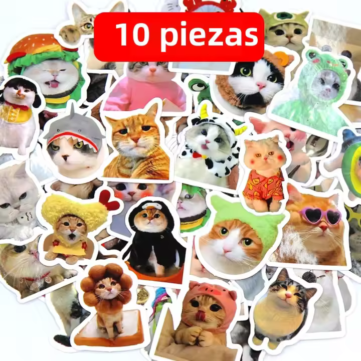 Pegatinas De Gato Divertido Y Bonito 10/50/100pcs Para Scrapbooking Teléfonos Móviles Portátiles Equipaje Patines Decorativas Impermeables - 1