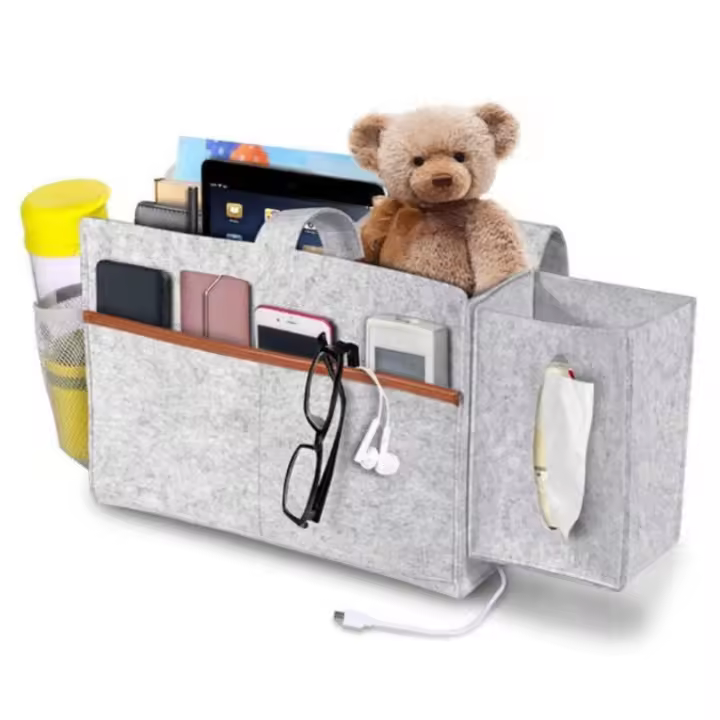 Organizador de Mesita de Noche, cesta de almacenamiento para Cama, Caja de pañuelos extraordinarios, Bolsa de almacenamiento de campo - 1