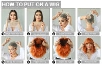 Pelucas Sintéticas NAMM Ash Ombre Bob Rubia Para Mujer Peluca Corta Recta Con Trenzas Fluffy Bangs Resistente Al Calor Uso Diario Fiesta - details 17