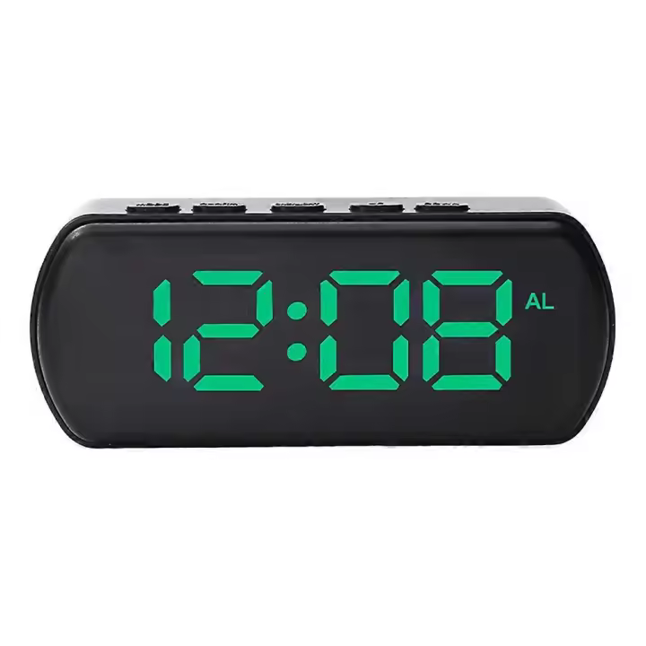 Reloj despertador digital inteligente Noche, LED Rojo de viaje USB Reloj de esritorio con 12/24h de temperatura Snooze para dormitorio - 1