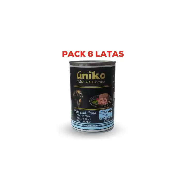 Úniko Pate Premium Atún Pack 6x400g Comida Húmeda Perro - 1