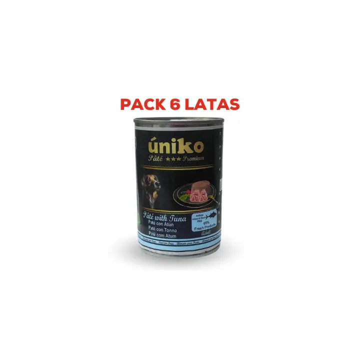 Úniko Pate Premium Atún Pack 6x400g Comida Húmeda Perro - 1