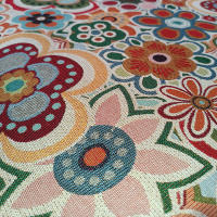 Lafábricadelastelas- Gobelino Jacquard por metros Flores tapicería, resistente, de calidad, cortinas, cojines, colchas,bolsos, tejido para moda. - details 2