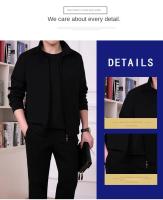 Conjunto Deportivo Casual Para Hombres Mayores MINISO Otoño Invierno Camiseta Y Cardigan Dos Piezas Moda Joven - details 2