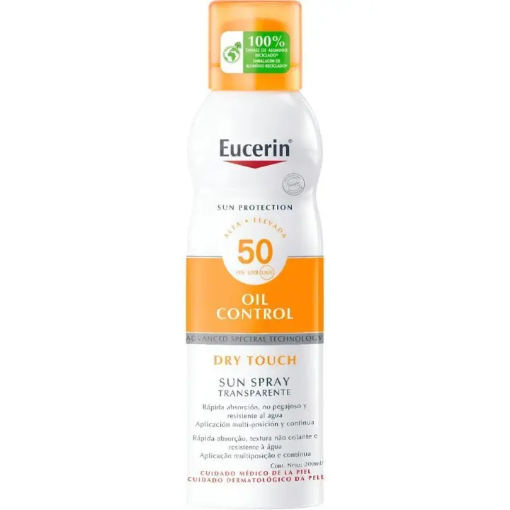 EUCERIN SUN SPRAY SPF50+ OIL CONTROL DRY TOUCH TRANSPARENTE  200 ML - 1