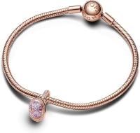 PANDORA Moments Planet Saturn 782433 C01-Coltando de Plata de Ley con aleación de metal Chapado en oro Rosa, compatible con Plumas Moments y ME, Lila, Plata de Ley, Circonita cúbica, viene con El original embalaje de Caja de Giunte. - details 1