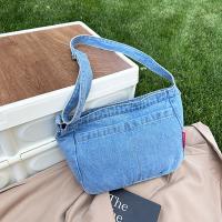 Bolso De Hombro Grande Para Mujer Estilo Casual Simplicidad Bolsa De Compras De Alta Capacidad Bolsa Cruzada De Denim Mensajero - details 3