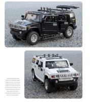 Modelo De Vehículo Todoterreno H2 a Escala 1:24 Con Sonido Luz Puertas Abiertas Absorción De Choque Para Niños Juguetes De Aleación De Metal Regalos - details 10