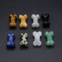 Statua De Piedra Natural En Forma De Hueso De Perro Cristal Carving Adorno Para Joyería DIY Decoración De Hogar Piedra Curativa - details 2