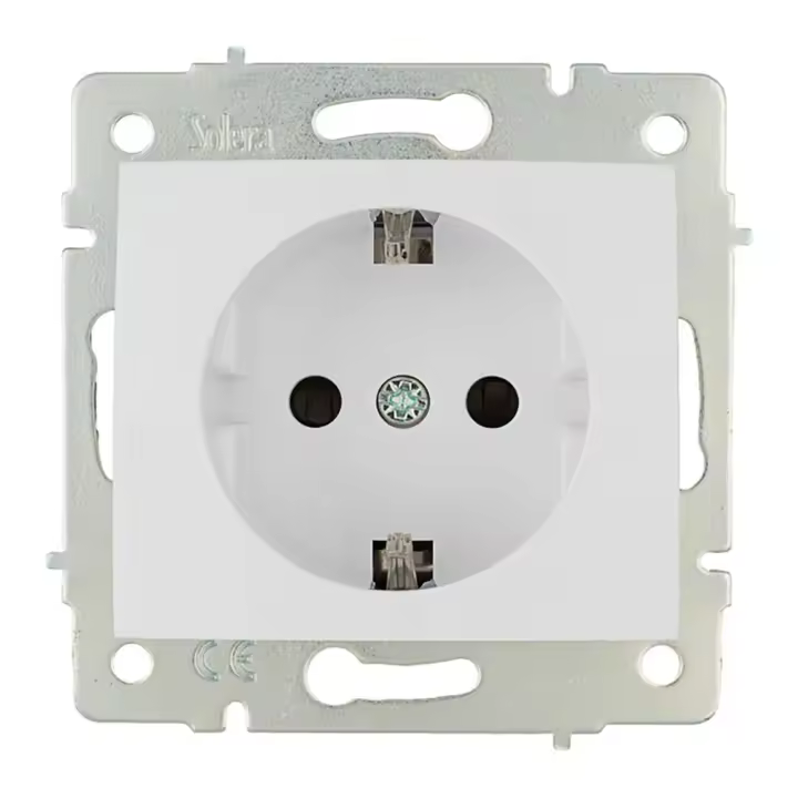 Base Bipolar 16A 250V Con Obturador Blanco 83x81mm Solera - 1