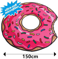 Toalla de playa piscina redonda en forma de donut diámetro 150 cm ，La Manta De Playa ，Toalla de ducha redonda, Color rosa , Toalla gigante diseño de donut 150 cm - details 1