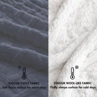Almeritex Manta Sofa de Borrego, Manta Doble Cara Franela y Sherpa, 100% Poliester, Suave y Caliente para Invierno, 130x160 160x220 220x240 - details 7