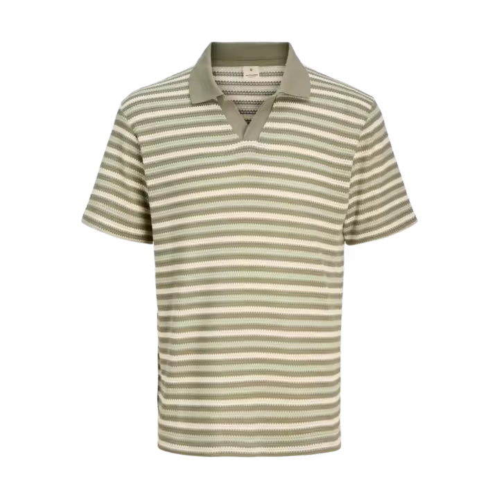 Jack & Jones Luharry Ss Split Neck Polo Color Verde - Duradero Y Firme - 1