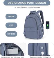 Mochila para computadora portátil, mochila para computadora portátil impermeable con bolso escolar de 15 pulgadas con carga USB - details 3