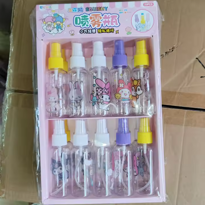 Sanrio 20pcs Botella De Spray De 50ml Anime Kuromi Cinnamoroll Portátil Para Cosméticos Almacenamiento Separado Botella Comprimida - 1