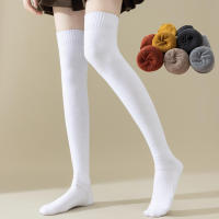 Medias Largas De Invierno Para Mujer Calientes Y Gruesas Medias Altas Terciadas Moda JK Lolita Colores Sólidos Talla Única - details 25