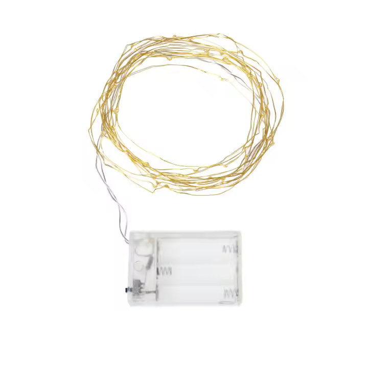 Ledkia Guirnalda Alambre LED Dorada con Batería 10m 10 m - 1