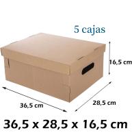 Caja cartón con tapa, caja automontable multiuso de cartón. Fácil Montaje, con asas para facilitar su transporte, cajas para envíos mudanzas almacenaje - details 2