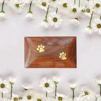 Caja De Ashes Para Perro Y Gato Recuerdos De Pie De Madera Memorial Urnita Pequeña Para Restos after La Cremación - details 0