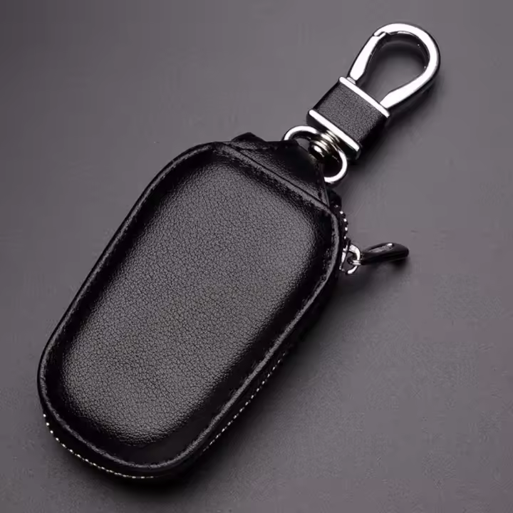 Cubierta Para Llaves De Coche Organizador De Llaves De Cuero Genuino Para Hombres Y Mujeres Monedero Para Llaves Con Cierre De Cremallera Tamaño 14x5x3CM - 1