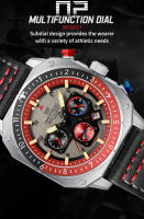 Reloj Deportivo NAVIFORCE Para Hombres Lujoso De Cuero Resistente Al Agua Con Luz Y Cuarzo Múltiples Funciones Estilo Cuadrado - details 7