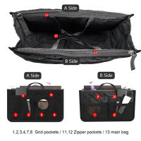 Bolso De Maquillaje Para Mujer Organizador De Viaje Nylon Grande Plegable Con Múltiples Bolsillos Estuche De Cosméticos Rectangular - details 4