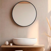 MARCTANI Espejo Redondo con Marco de Metal - Espejos Decorativos de Pared Elegante y Moderno - Espejo Entrada Recibidor - Ideal para Decoracion de Baño, Salon y Entraditas Recibidores - details 1