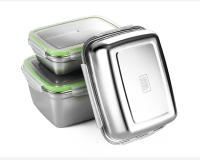 Caja De Almuerzo Aislante De Acero Inoxidable 304 Con Tapa Sellada Y Antigrasa Caja De Frutas Y Dumplings Para Almacenamiento En Refrigerador - details 3