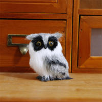 Adorno De Casa En Forma De Águila Miniatura De Color Blanco Y Negro Simulación De Pelo De Animal Decoración Para Interiores Regalo - details 12