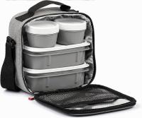 Bolsa Térmica Porta Alimentos, con 4 Tuppers Herméticas (2x0.5L, 2x0.2L), Tatay Urban Food Casual, Color Gris - details 2