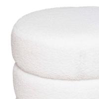 XOCOTŌ® PUFF "Polar"  Puff Rizo Blanco  Taburetes nórdicos para cambiar zapatos, taburete redondo de lujo de Terciopelo de diseñor, Otomano, muebles de sala de estar, Pie de Cama - XOCOTO · Tu Hogar, Cleverly Simple - details 4