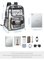 Mochila escolar de gran capacidad, mochila de viaje para exteriores, mochila impermeable de PVC transparente - details 27