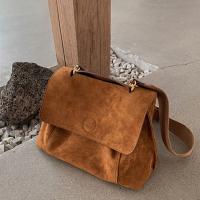 Bolso De Hombro Para Mujer En Cuero Nubuck PU Con Correa Ancha Estilo Vintage Gran Capacidad Bolso Cruzado Diseñador Tote Bag - details 0