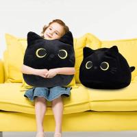 Cojín de plush de Gato Negro de 50 cm, cojín de plush de Gato Gordo kawaii, cojín lumbar relleno para niños, decoración del Hogar, Gift de cumpleaños, Día de San Valentín, Navidad - details 4