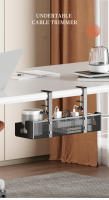 Gestiòn De Cables Extensible Sin Perforar Con Soporte De Metal Y Enchufe Retráctil Para Escritorio Organizador De Cordones - details 0