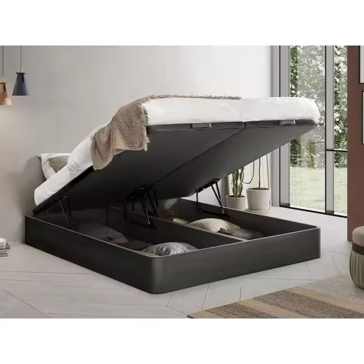 Vente-unique - Canapé abatible HESTIA de YSMEE - Negro mate - 180 x 200 cm - 1