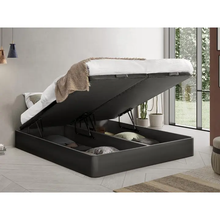 Vente-unique - Canapé abatible HESTIA de YSMEE - Negro mate - 180 x 200 cm - 1