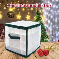 Caja De Almacenamiento De Navidad 64 Cuadrículas Organizador De Esferas De Navidad Decoraciones De Árbol De Navidad Juguete - details 0