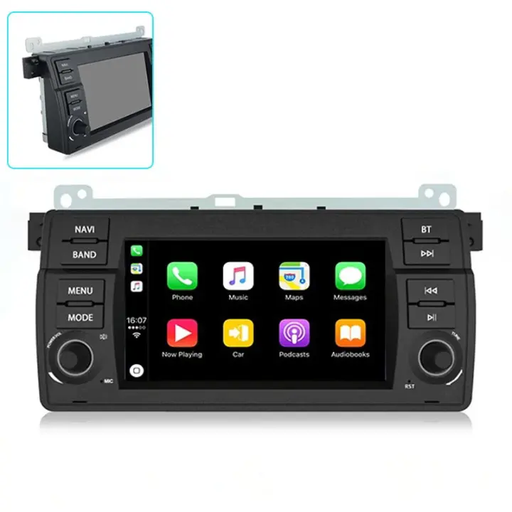 AWESAFE inalámbrico CarPlay Android Auto Radio para BMW 3 Series E46 M3 318 320 325 330 335 coche reproductor multimedia GPS 2 din autoradio volante controles RDS Bluetooth - 1