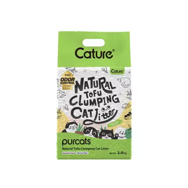 CATURE ARENA DE TOFU AGLOMERANTE PARA GATOS, TÉ VERDE 6L/2,4KG*2 - 1