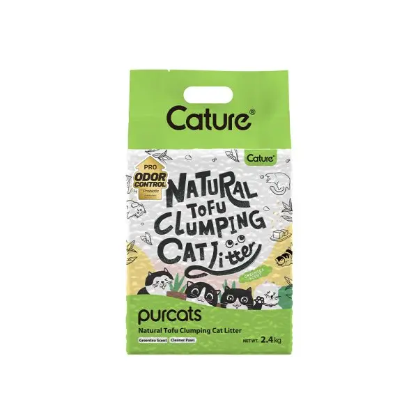 CATURE ARENA DE TOFU AGLOMERANTE PARA GATOS, TÉ VERDE 6L/2,4KG*2 - 1