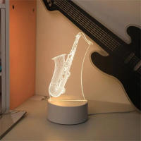Lámpara De Ilusión Optica 3D Luz Nocturna Musical Con Toque Cambio De Color Ambiental 7 Colores Para Dormitorio - details 0