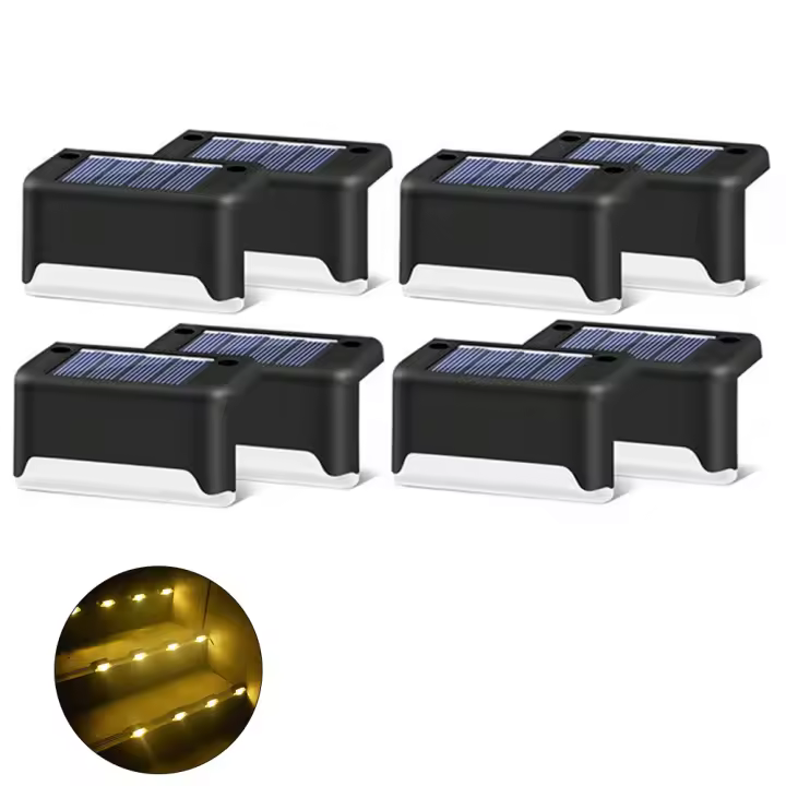 Lámparas solares led para jardín 4/8/12/16 unids Luz de escalera impermeable decoración patio iluminación exterior de pared - 1